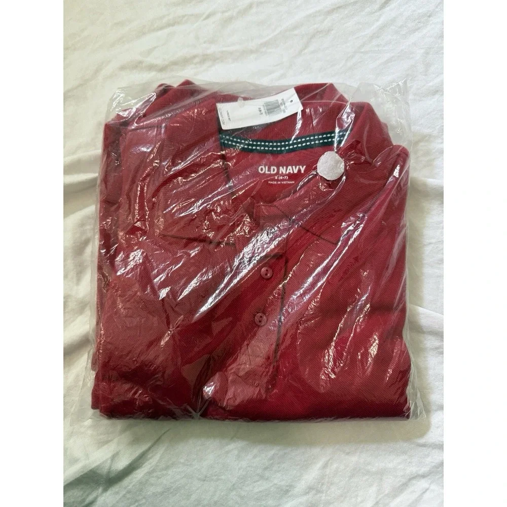 Old Navy School Uniform Shirts Red Girls Size S 6-7 Navy 3pack NWT